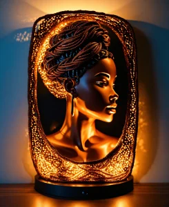 3D wallart. African American woman as a wall sconc (1)