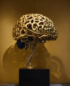 a huge human body-like golden brain