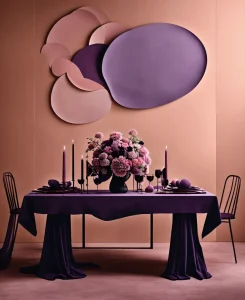 muted tones of dusty pink and dark purple surreal